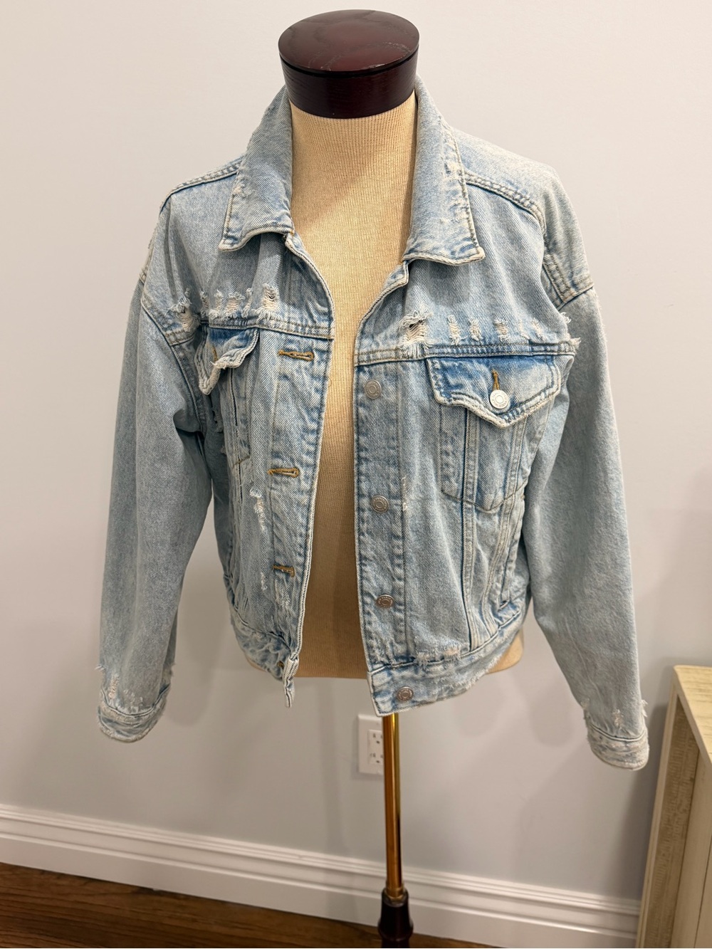 wild fable Light Blue Distressed Denim Jacket